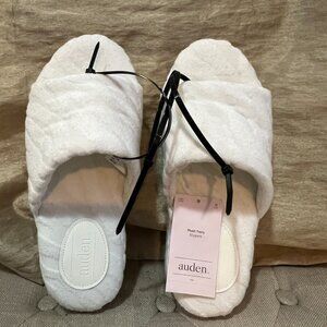 Fur lined open toe house slippers - NWT
